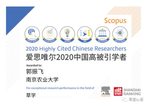 恭賀三賢登榜，共繪草學新篇——中國學者榮膺愛思唯爾2020高被引榮譽慶典活動策劃